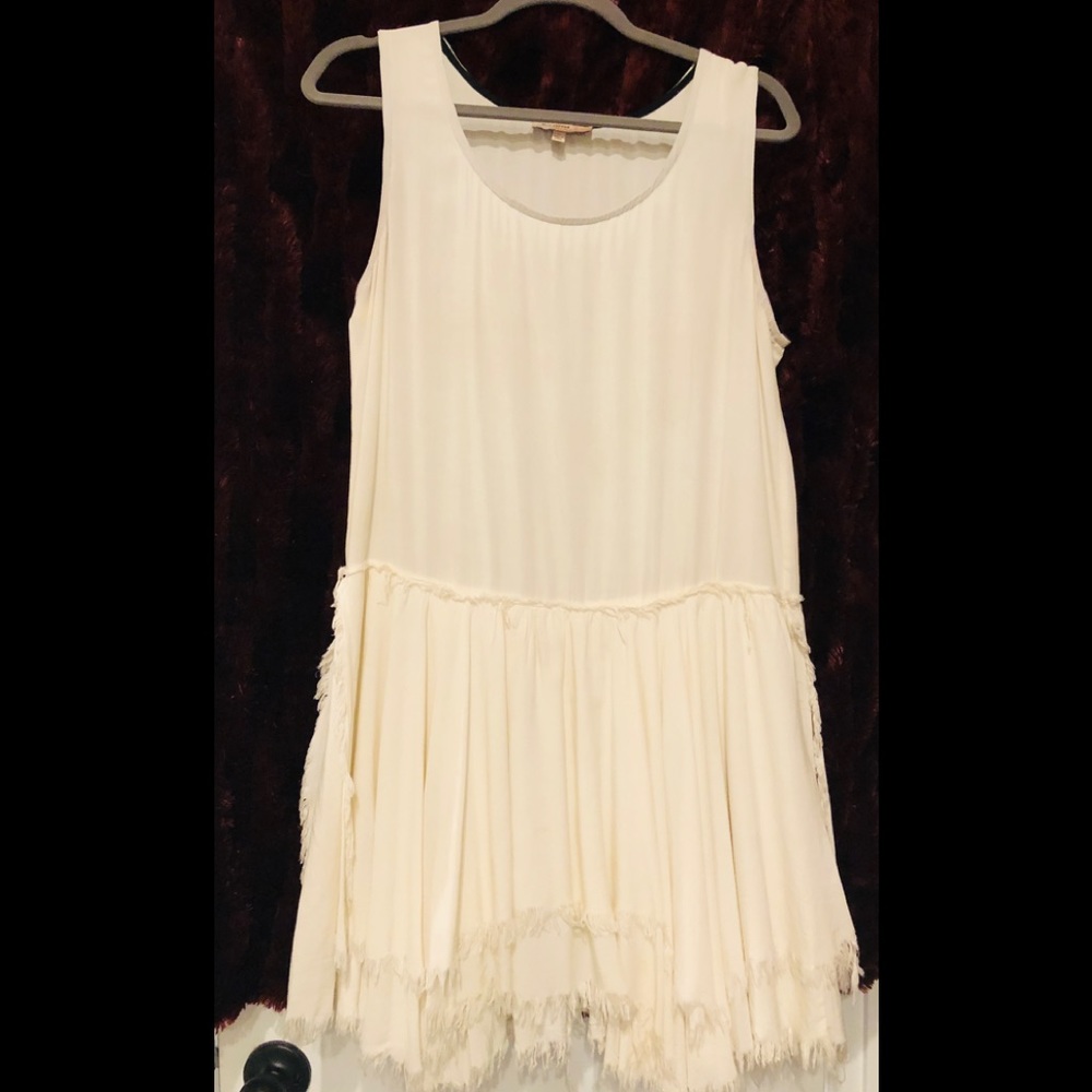 Spring dress, short, fringe/flare bottom